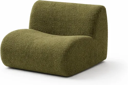 Miniatura 11 de Sofá individual modular curvado, sofá sherpa de espuma de 33 pulgadas, cómodos sofás de peluche para espacios pequeños, sofás modulares modernos