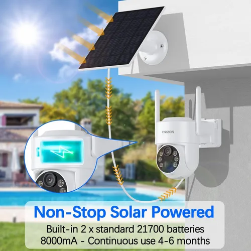 Miniatura 2 de Paquete de 2 cámaras de seguridad inalámbricas de 4 MP para exteriores, 6 focos y visión nocturna a color HD de 2.5 K con WiFi de 2.4 GHz, control