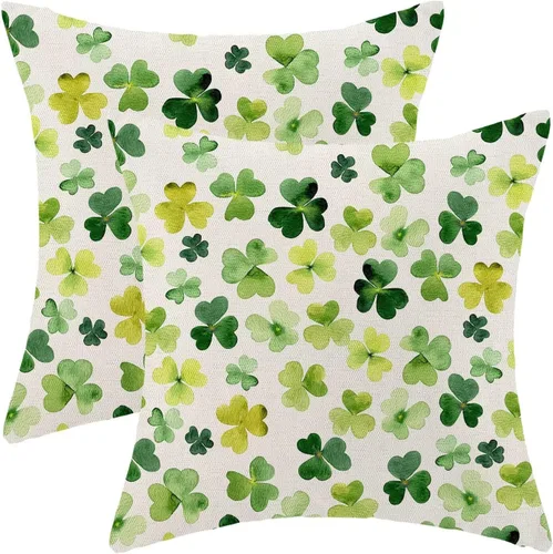 Miniatura 17 de AEIOAE Juego de 2 fundas de almohada de San Valentín de 16 x 16 pulgadas, almohadas de corazón rojo de amor de algodón para decoración del día