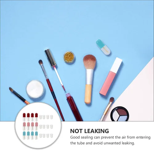 Miniatura 6 de Lurrose Paquete de 12 tubos vacíos de brillo de labios, mini recipientes portátiles recargables para bálsamo labial con inserciones de goma