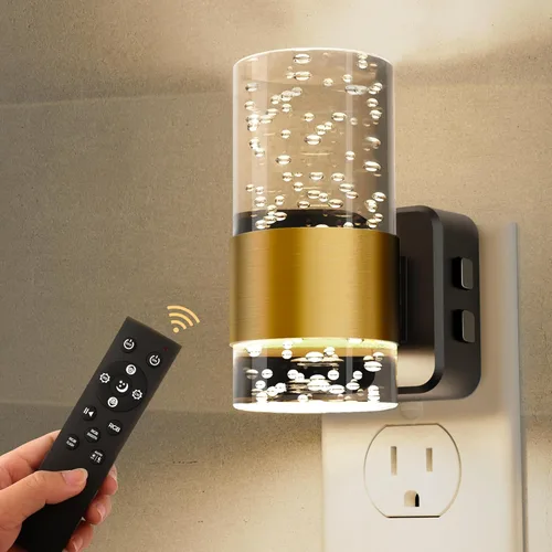 Miniatura 31 de Luces nocturnas que se enchufan a la pared, luz nocturna que cambia de color con enchufe giratorio, sensor de luz del atardecer al amanecer y brillo