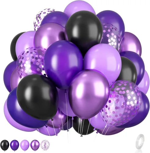 Miniatura 16 de Globos de Frozen, morados, azules, blancos y plateados, 12 pulgadas, copo de nieve, para niña, suministros de fiesta temática, temática de nieve