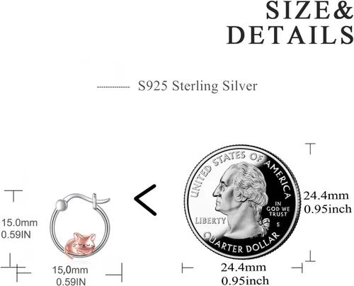 Miniatura 85 de VONALA Bonitos aretes de aro de plata de ley 925, regalos de cumpleaños para mujer