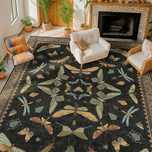 Miniatura 20 de Hazo Haus Alfombra de Baño Bohemia Lavable 2x3, Alfombras Pequeñas para Cocina, Tocador, Puerta Principal Entrada Interior, Antideslizante Pelo Bajo