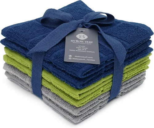 Paño de cocina y toalla de cocina de rizo 100% algodón, paquete de 6, toallas de cocina súper suaves y absorbentes, perfectas para limpieza de