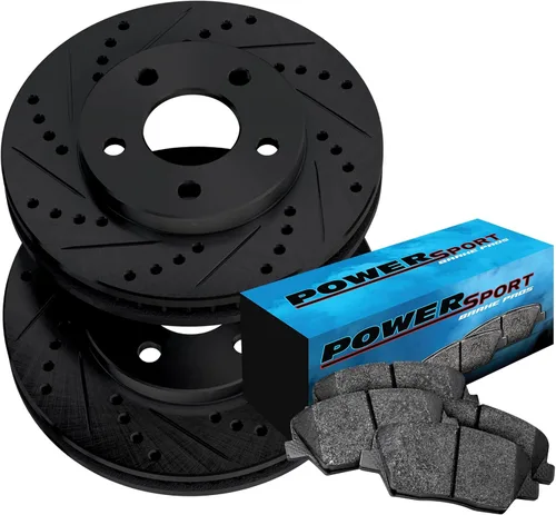 Power Sport PowerSport Front Brakes and Rotors Kit |Front Brake Pads| Brake Rotors and Pads| Ceramic Brake Pads and Rotors |fits 1998-2004 Nissan
