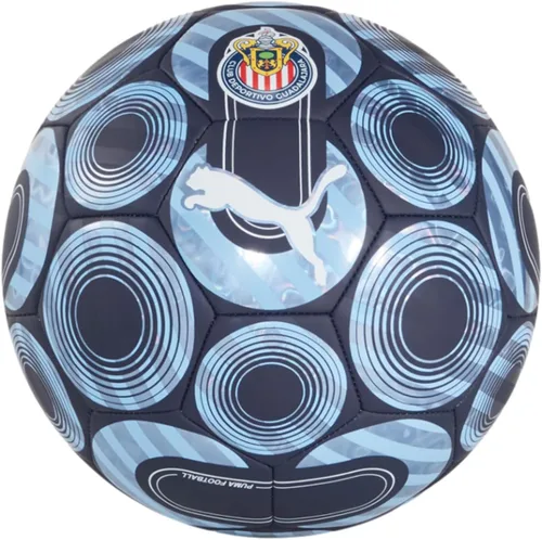 Puma Chivas Culture+ - Balón de fútbol con licencia oficial, diseño de 32 paneles, cosido a máquina, escudo del equipo impreso, acabado holográfico