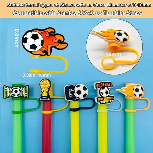 Miniatura 6 de 10 tapas de popote para vaso Stanley Cup de 30 y 40 onzas, de 0.394 in, reutilizables, de silicona, para copas Stanley, accesorios para vasos Summer