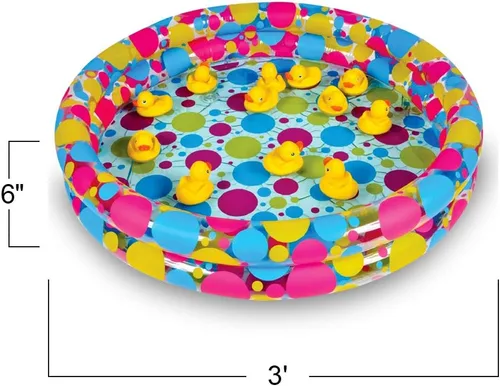 Miniatura 3 de ArtCreativity Piscina de juego de carnaval de Duck Pond - Mini piscina inflable de pato de 3 pies para niños, piscina duradera para niños