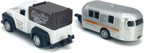 Miniatura 7 de VIIGER Camión Pickup Remolcador de Tráiler Juguete Cámper RV Autocaravana Juguetes para Niños Modelo de Auto de Metal Fundido a Presión