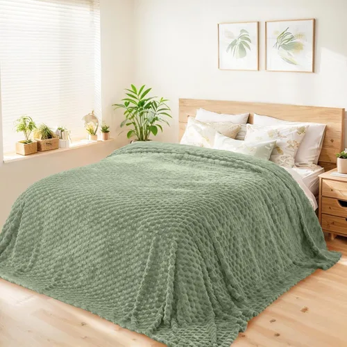 Miniatura 38 de Vessia - Manta de forro polar de franela (50x70 pulgadas), manta 3D de jacquard negra, esponjosa y cálida para sofá, sillón, cama, silla, 300GSM