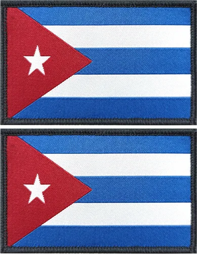 QQSD Parche de bandera de Cuba - Parche táctico cubano, cierre de velcro, paquete de 2