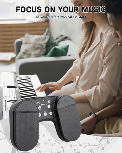 Miniatura 8 de Pedal inalámbrico para pasar páginas para iPad, STRICH - Pedal recargable para pasar páginas de música, pedal silencioso USB para tabletas