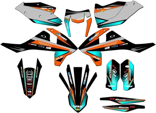 Miniatura 9 de Kit de base gráfica EXC Surge Black Senge 2017-2018 compatible con KTM
