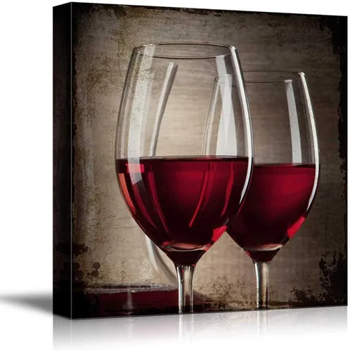 Miniatura 21 de wall26 - Lienzo decorativo cuadrado para pared, copas de vino con botella de vino y uvas, impresión giclée, arte moderno para el hogar, listo