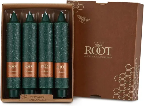 Miniatura 24 de Root Candles Juego de 4 velas sin perfume para cena, sin goteo, con cera de abeja mejorada, Timberline™ Collenette, en caja, de 7 pulgadas