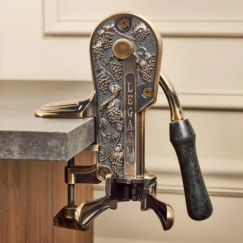 Miniatura 6 de Sacacorchos Wine Enthusiast Legacy – Abridor de vino duradero con mango de mármol negro y construcción de metal sólido - Eliminación de corcho