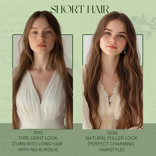 Miniatura 9 de RUNATURE - Extensiones de cabello humano natural real Remy con pinzas, extensiones de cabello corto, lacio y sedoso, color rubio ceniza, 12