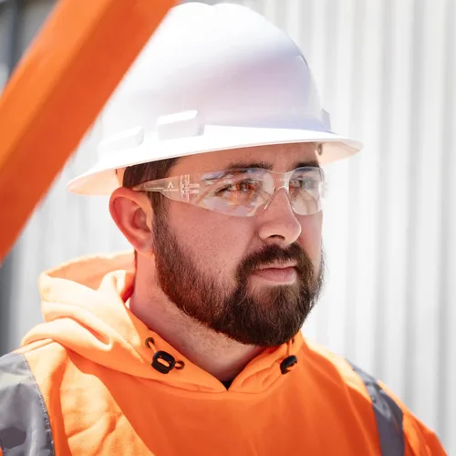 Miniatura 6 de Malta Dynamics Gafas de seguridad – ANSI Z87+ Clasificación UV Gafas de protección ocular para construcción, fabricación, resistente a los arañazos