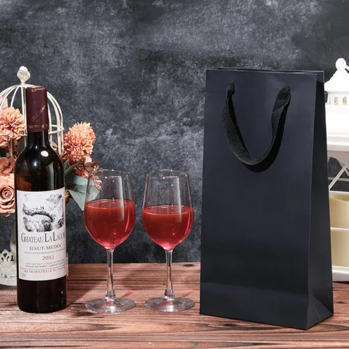 Miniatura 6 de Yeaqee Paquete de 50 bolsas de vino para botellas dobles de vino, regalos de 6.6 x 3.6 x 13.8 pulgadas, bolsas para botellas de manualidades, bolsas