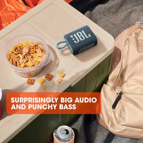 Miniatura 4 de JBL Go 3 - para uso portátil - Altavoz con Bluetooth - Batería integrada impermeable y a prueba de polvo - Incluye paño de limpieza (verde azulado)