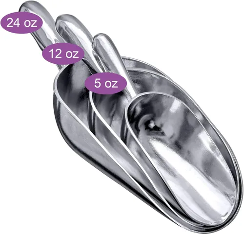Miniatura 4 de Amazing Abby - Elsa - Cucharas de hielo de aluminio (juego de 3 piezas), cucharas de aluminio fundido, capacidad de 5/12/24 onzas, grado