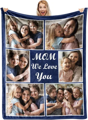 Miniatura 22 de MeMoShe Mantas personalizadas con fotos, regalos personalizados para parejas, manta de foto personalizada, regalos personalizados de "Te quiero