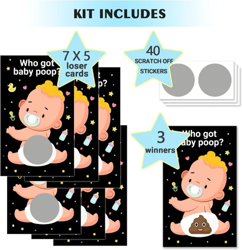 Miniatura 2 de Zunaked Juegos de baby shower, 38 tarjetas de rifa, boletos de lotería para baby shower, juegos de premios de puerta, juegos de tarjetas