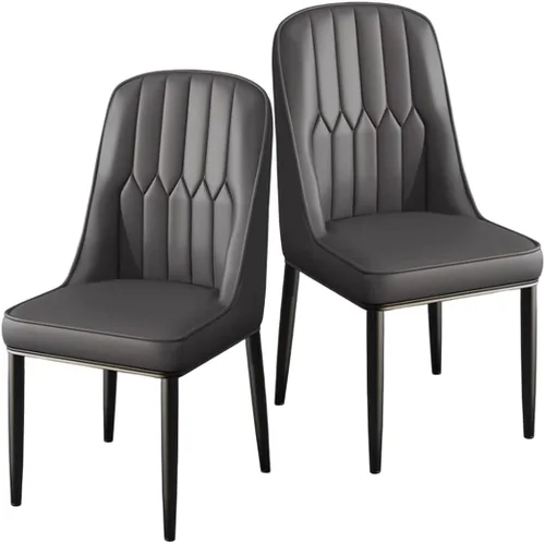 Miniatura 20 de YVYKFZD Juego de 2/4 sillas de comedor, sillas de cocina con respaldo y patas de metal, silla de comedor de piel sintética, silla auxiliar cómoda