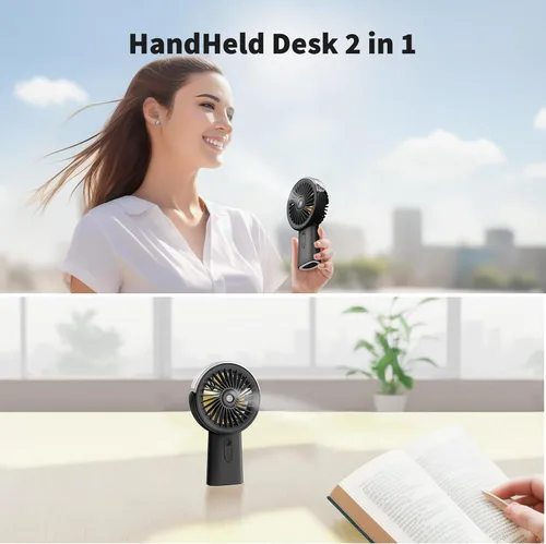 Miniatura 5 de Otlonpe Ventilador de nebulización de mano portátil, pequeño ventilador de niebla recargable personal de mano, ventilador de agua de 4000 mAh