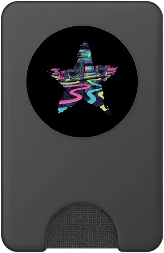 Miniatura 2 de Retro Boombox Star - Vintage 80s Style PopSockets Adhesive PopGrip