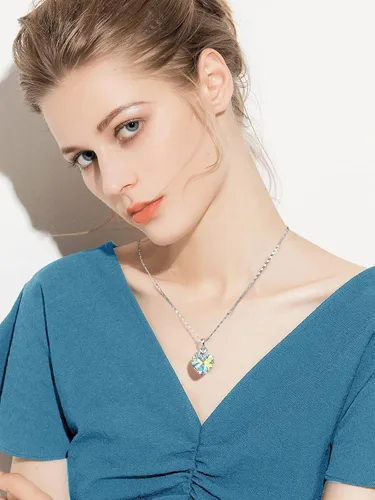 Miniatura 3 de PLATO H Collar de cristal de 3 corazones para mujer, regalos para ella, collar de joyería de cristal para niña, regalos de boda para aniversario