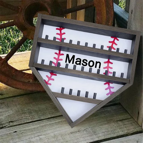Miniatura 5 de Expositor de béisbol con nombre personalizado, soporte de almacenamiento de softbol, soportes de béisbol para la colección de papá, anillos
