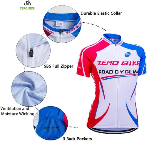 Miniatura 39 de Jersey de ciclismo para mujer, de manga corta, secado rápido, transpirable, para montaña.