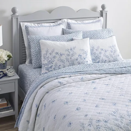 Miniatura 11 de Laura Ashley Home - Juego de edredón individual, ropa de cama de algodón reversible con funda a juego, decoración del hogar prelavada para mayor