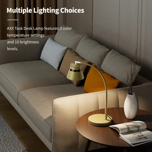 Miniatura 3 de AXX Lámpara de escritorio dorada, luz de mesa de 24 pulgadas para oficina en casa, dormitorio, dormitorio universitario, bombilla LED incluida, 1000