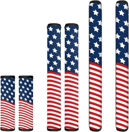 Miniatura 33 de Juego de 6 fundas para manijas de puerta con diseño de margaritas y flores americanas, 4 de julio, Día de la Independencia, fundas para manijas
