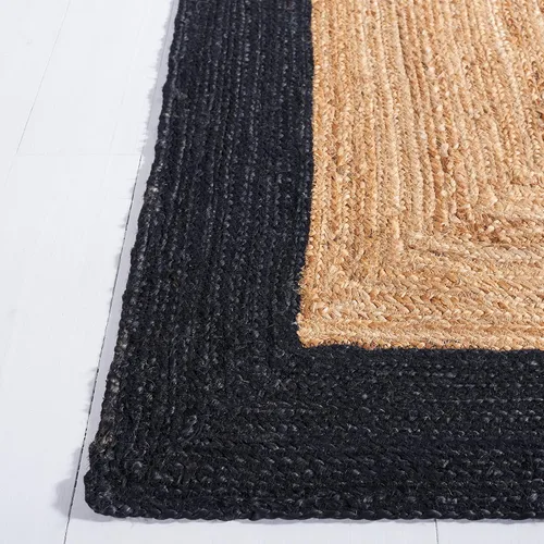 Miniatura 3 de SAFAVIEH Natural Fiber Collection NFB852Z - Alfombra de pasillo de 2 pies 3 pulgadas x 8 pies, natural y negro, hecha a mano de tejido plano