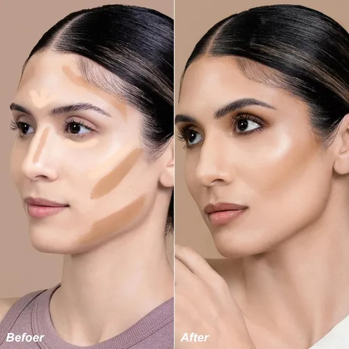 Miniatura 5 de FOCALLURE Lápiz bronceador e iluminador crema 2 en 1, lápiz de contorno no graso y que no se seca, fácil de crear un acabado mate natural, larga