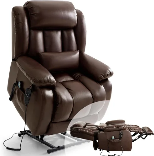 Miniatura 16 de Infinite Position Lay - Silla reclinable plana para adultos, silla elevadora eléctrica de doble motor para personas mayores con masaje