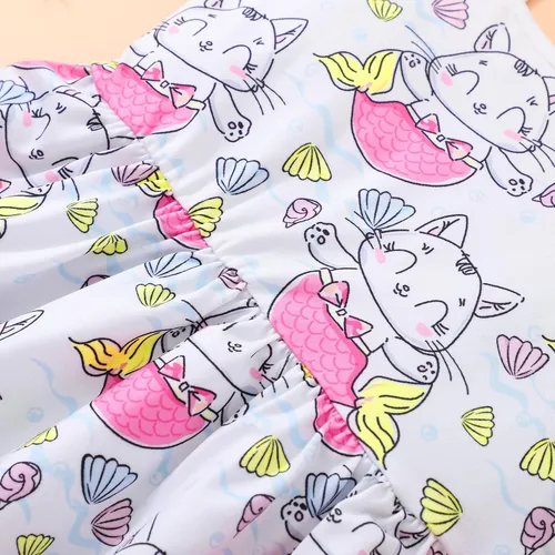 Miniatura 64 de Vestido de verano para niños pequeños, con diseño de dinosaurio, sin espalda, con lazo, vestido de playa de cumpleaños