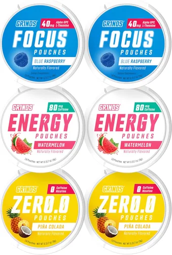 Miniatura 8 de Bolsas de energía Grinds - Bolsas de cafeína natural - Contiene vitaminas B, sin azúcar y 0 calorías - 80 mg de cafeína en cada bolsa - Genciana