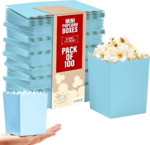 Miniatura 10 de Juvale Paquete de 100 mini cajas de palomitas de maíz rojas y blancas para fiestas, contenedores de papel a granel para decoraciones nocturnas