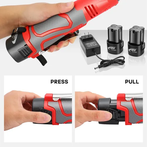 Miniatura 4 de FAHKNS Llave de trinquete inalámbrica extendida de 18 V, juego de llaves eléctricas 3/8 de 45 ft-lbs (60 N.m) 400 RPM de potencia, 2