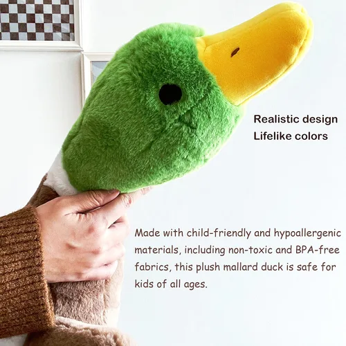 Miniatura 4 de Peluche de Pato Real Tanha, Animales de Peluche de Pato, Juguetes de Peluche de Pato Real para Bebé (75cm / 30 pulgadas)