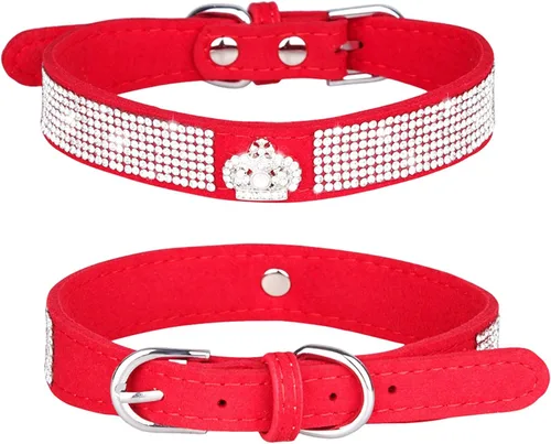 Miniatura 5 de Collares Pequeños para Perros Femeninos, Lindo Cristal de Rinstone con Pajarita de Diamante de Brillo para Cachorros para XXS XS Perros Pequeños