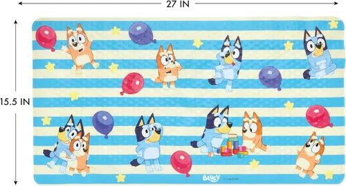 Miniatura 4 de Alfombra de baño Bluey para niños, niños pequeños y bebés, de 15.5 por 22 pulgadas, antideslizante, alfombrilla de baño con ventosas, lavable a