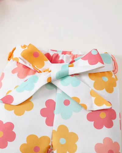 Miniatura 53 de Renotemy Conjunto de ropa para bebé recién nacida, mameluco con volantes, pantalones florales, lindo conjunto de ropa para bebé niña