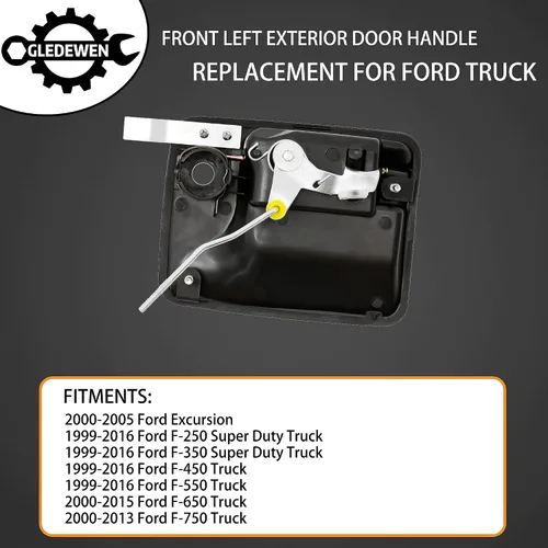 Miniatura 2 de Gledewen Manija de puerta exterior, lado delantero del conductor, compatible con Ford F-250/F-350/F-450/F-550 Super Duty/Ford Excursion 1999-2016