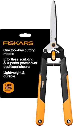 Miniatura 11 de Fiskars Tijeras de setos de 23 pulgadas, cortasetos con tecnología PowerGear2 que multiplica la potencia para menos esfuerzo, tijeras de jardín